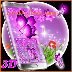 3D Neon Butterfly Kawaii Keyboard icon