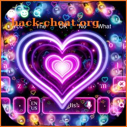 3D Neon Hearts Keyboard icon