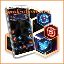 3D Neon Hexa Launcher Theme icon