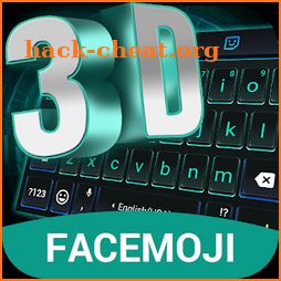 3D Neon Hologram Black Keyboard Theme icon