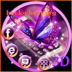 3D Neon Purple Butterfly Theme icon