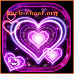 3D Sparkling Neon Love Hearts Keyboard Theme icon