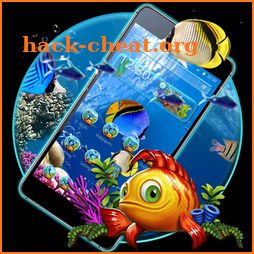 Aquarium Gold Blue Fish Theme icon