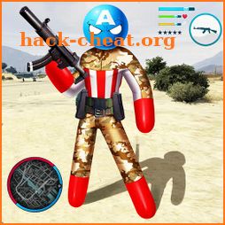 Army Capitaine american Stickman Rope Hero OffRoad icon