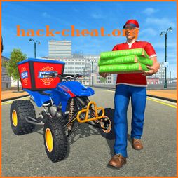 ATV Quad Bike Pizza Delivery Boy icon