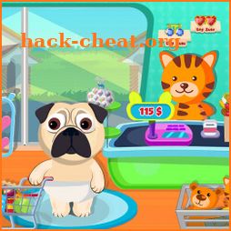 Baby Pug Supermarket: Pet Cash Register Shop icon