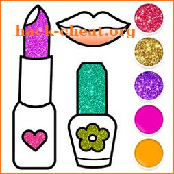 Beauty Drawing Pages Make Up Coloring Book Glitter icon