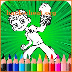 Ben ten coloring book icon