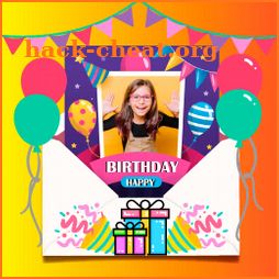 Birthday invitation card icon