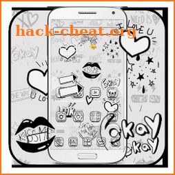 Black and white graffiti theme wallpaper icon