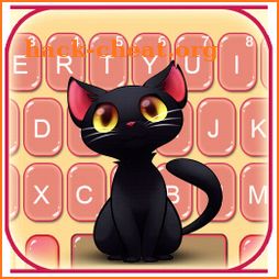 Black Cute Cat Keyboard Theme icon