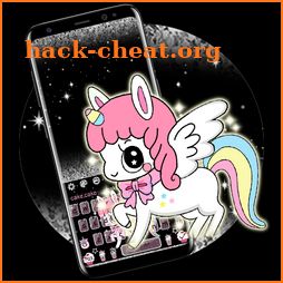 Black Glitter Unicorn Keyboard icon