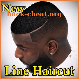 Black Men Line Haircut icon