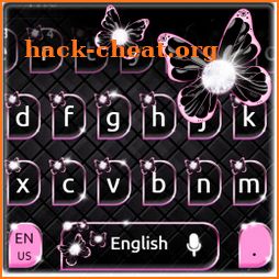 Black Pink Butterfly Keyboard Theme icon