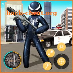 Black Spider stickman Rope Hero Vice Town icon