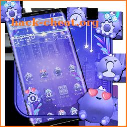 Blue Cute Monster Launcher Theme icon