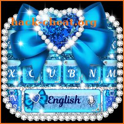 Blue Glitter Bow Keyboard icon