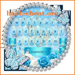 Blue Glitter Diamond Butterfly keyboard Theme icon