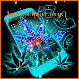 Blue Neon Weed Theme icon