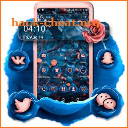 Blue Pink Rose Launcher Theme icon