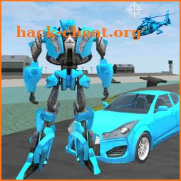 Blue Robot Car Transforme Futuristic Supercar Hero icon