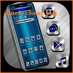 Blue Silver Metal Launcher Theme icon