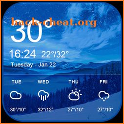 Blue sky forecast widget theme&clock icon