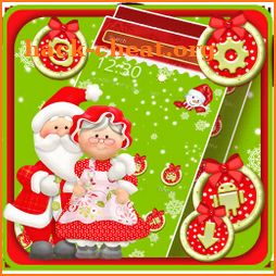 Cartoon Christmas Cute Couple Theme icon