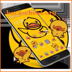 Cartoon yellow cute duck theme, Butterfly Icon icon