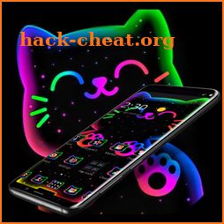 Colorful Neon Black Cat Theme icon