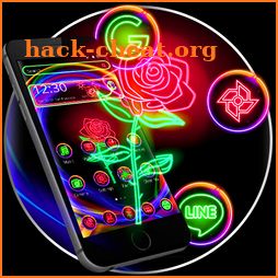 Colorful Neon Rose Theme icon