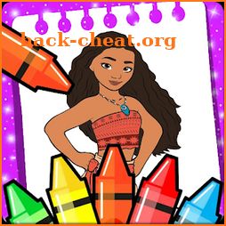 Coloring book for Vaian Moana Princess icon