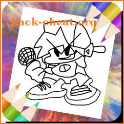 coloring book friday night fun icon