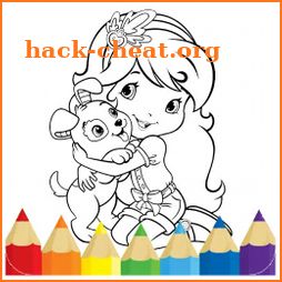 coloring book girls cartoon icon