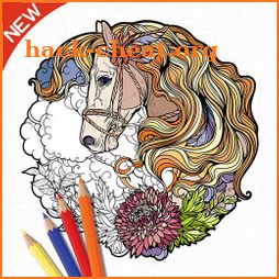 Coloring book: Happy coloring icon