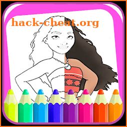 Coloring book moana icon