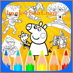 Coloring Heroes Peppa PJ Book Pig Masks icon