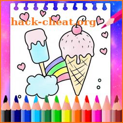 Coloring Ice Cream Rainbow icon