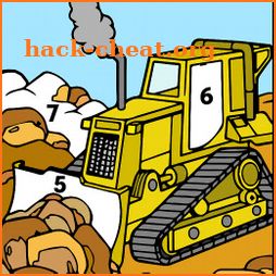 Construction Vehicles Color by Number-Glitter Book icon