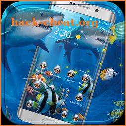 Crazy Shark Theme Blue Sea icon