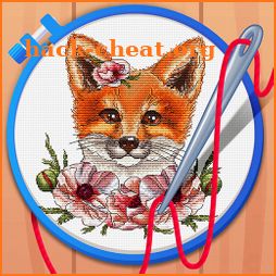 Cross Stitch Coloring Art icon