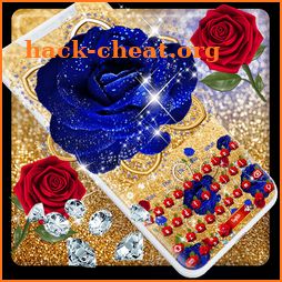 Crystal Blue Golden Rose Keyboard icon