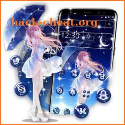 Cute Anime Galaxy Girl Theme icon