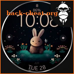 Cute Bunny digital watch face icon