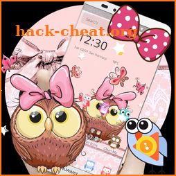 Cute Cartoon Owl Bowknot Theme icon