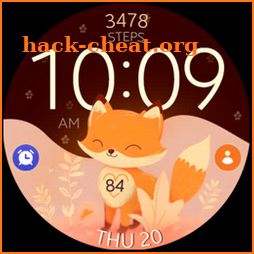 Cute Fox digital watch face icon