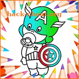 Cute Hero Coloring Book icon