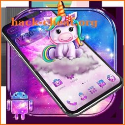 Cute little unicorn theme icon