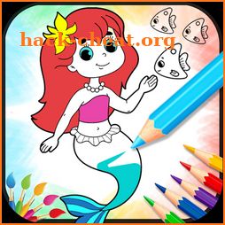 Cute Mermaid Coloring Book & Drawing - Kids Game icon