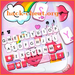 Cute Pink Doodle Keyboard Theme icon